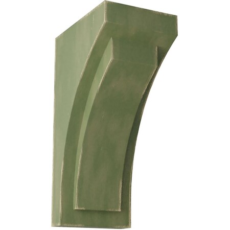 Ekena Millwork 4"W x 5 3/4"D x 10"H Medium Felix Wood Vintage Decor Corbel, Restoration Green CORWD04X05X10FEGR